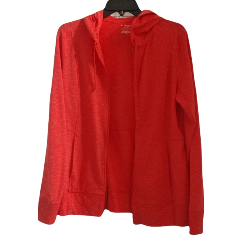 TEK GEAR  DRY TEK Hoodie In Heathered Tangerine sz L